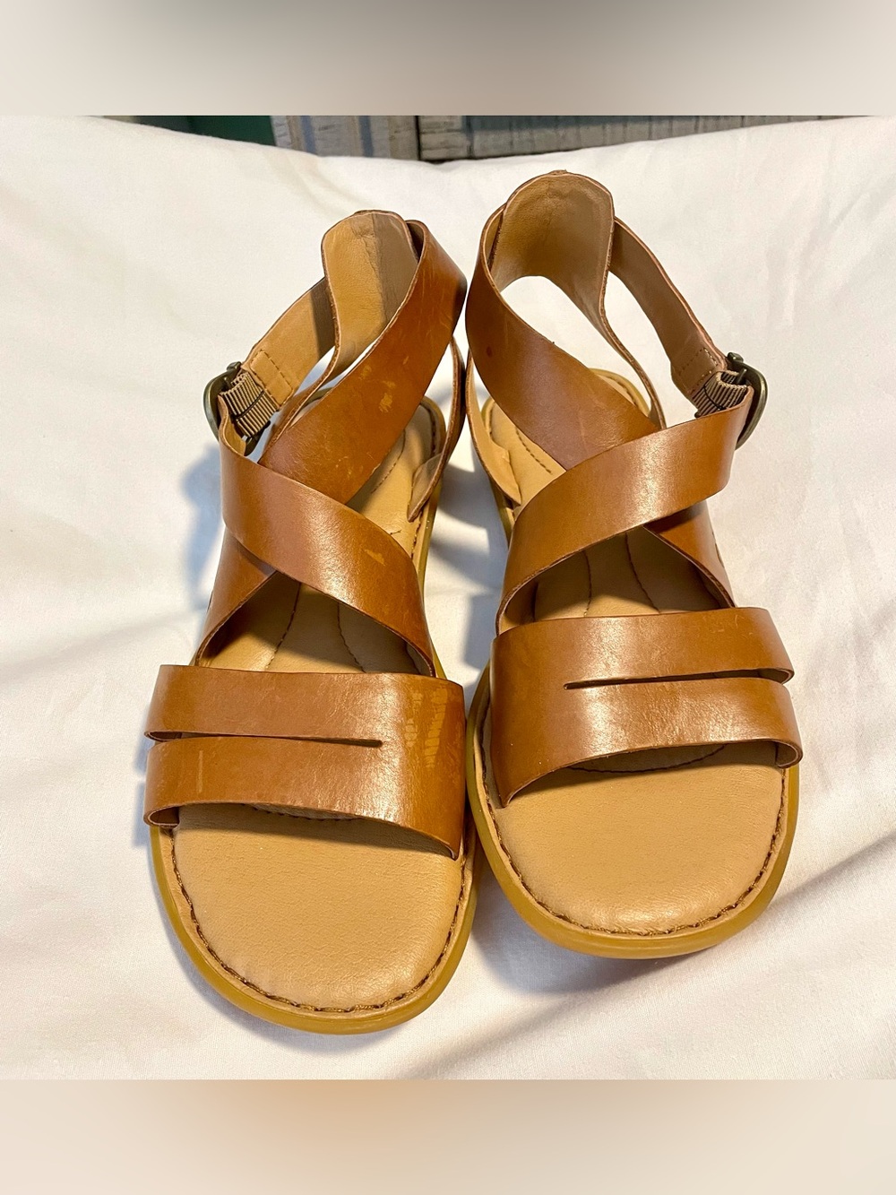 Born/Børn Khelk23 Sandals -Wmn Sz 7M -Brown -Leather -Strappy -Comfort Shoes